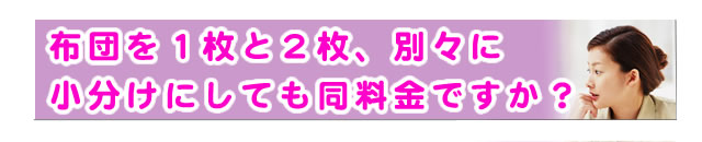 質問の内容：３枚の布団クリーニングコースで、１枚と２枚、２度に分けて送りたいのですが、その場合も追加料金はありませんか？